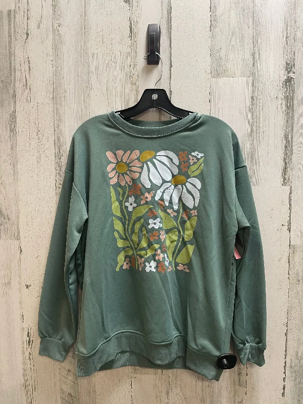 Sweatshirt Crewneck By Clothes Mentor In Green, Size: M