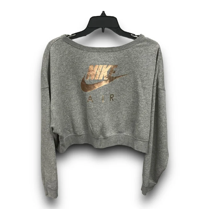 Sweatshirt Crewneck By Nike Apparel In Grey, Size: M