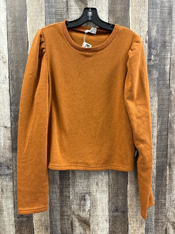 Sweatshirt Crewneck By Revamped In Orange, Size: L