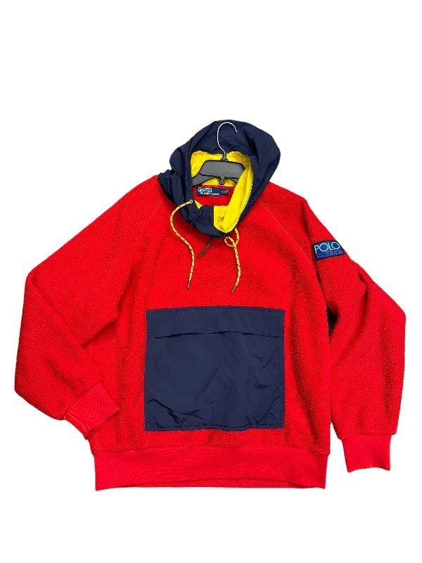 Sweatshirt Hoodie By Polo Ralph Lauren In Red, Size: M