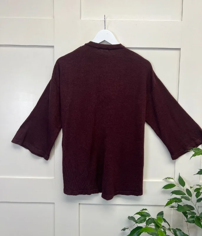 Aubergine Edge to Edge Cardigan