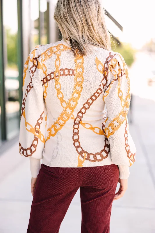 Chained To The Rhythm Ivory White Sweater