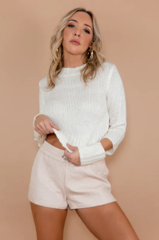 Cut Sleeve Sweater - Off White