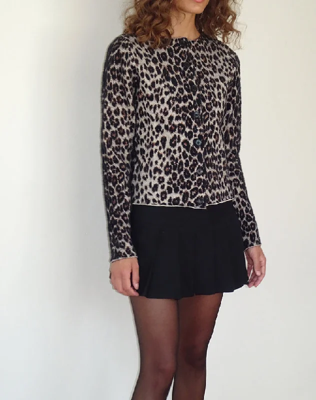 Darlene Knit Cardigan in Soft Knit Leopard Brown