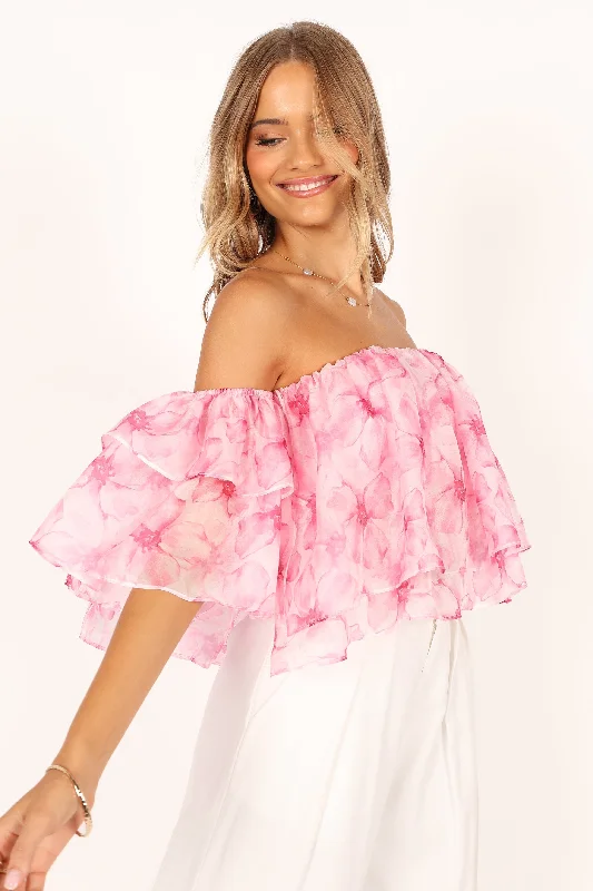 Deedi Off Shoulder Top - Pink