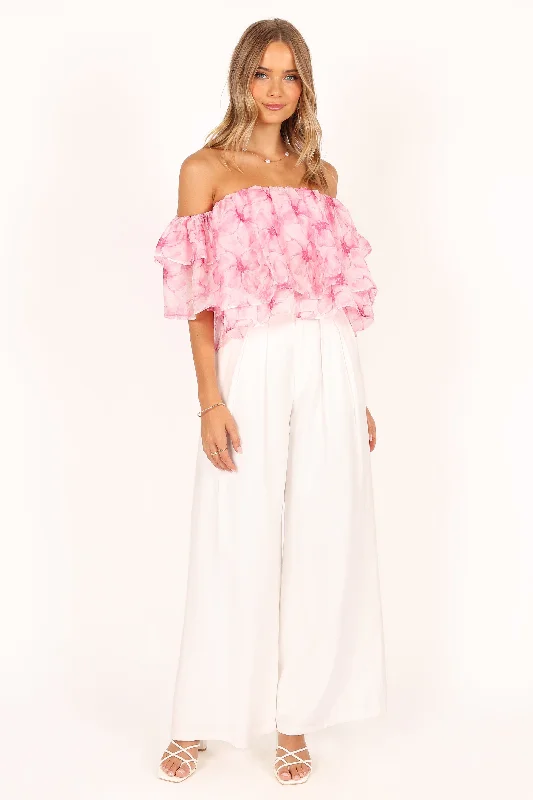 Deedi Off Shoulder Top - Pink