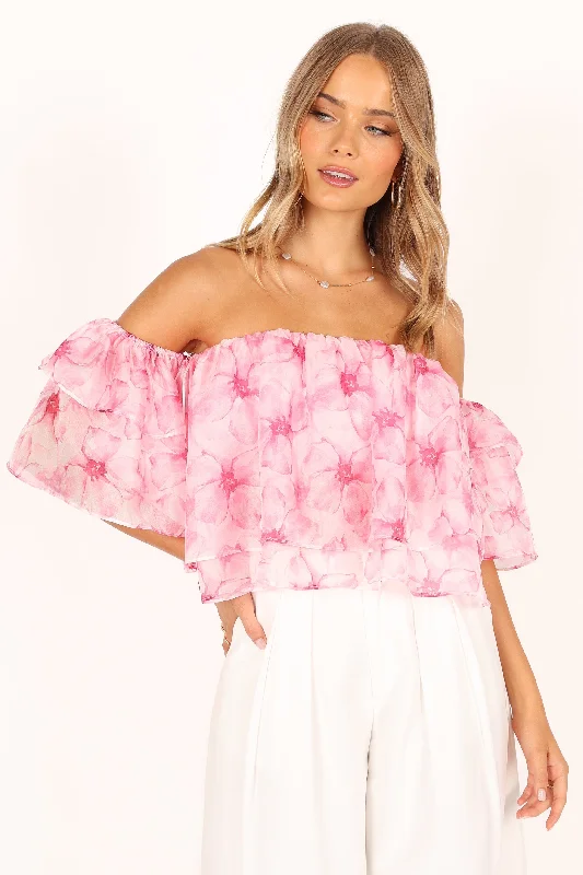 Deedi Off Shoulder Top - Pink