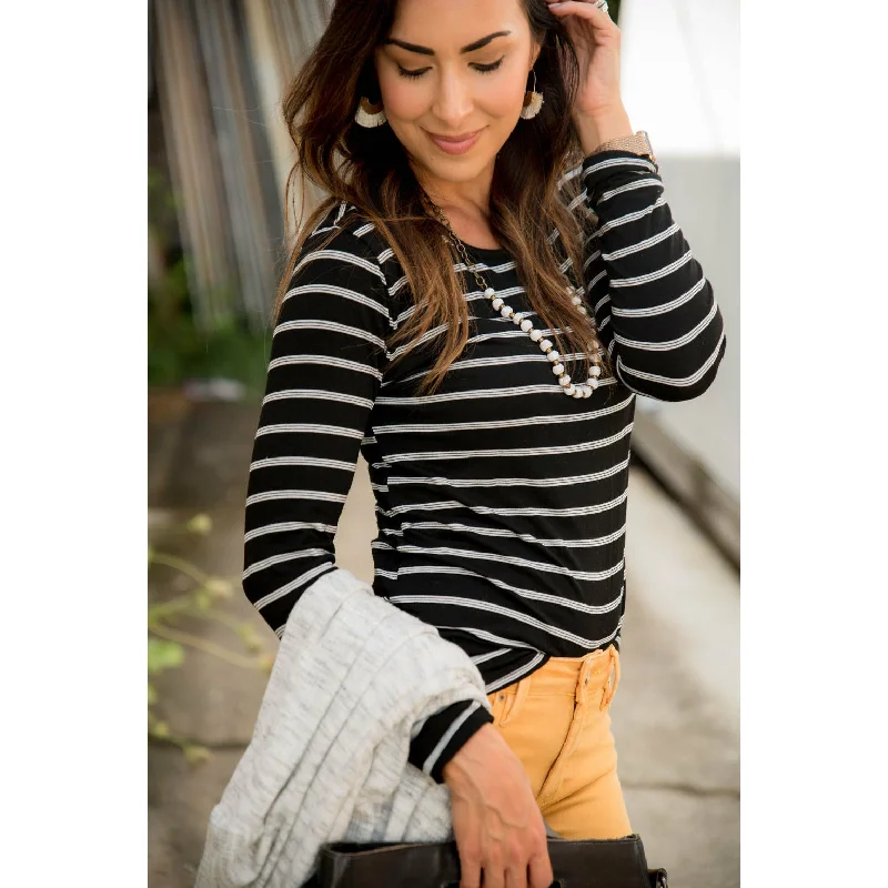 Dual Striped Long Sleeve Tee