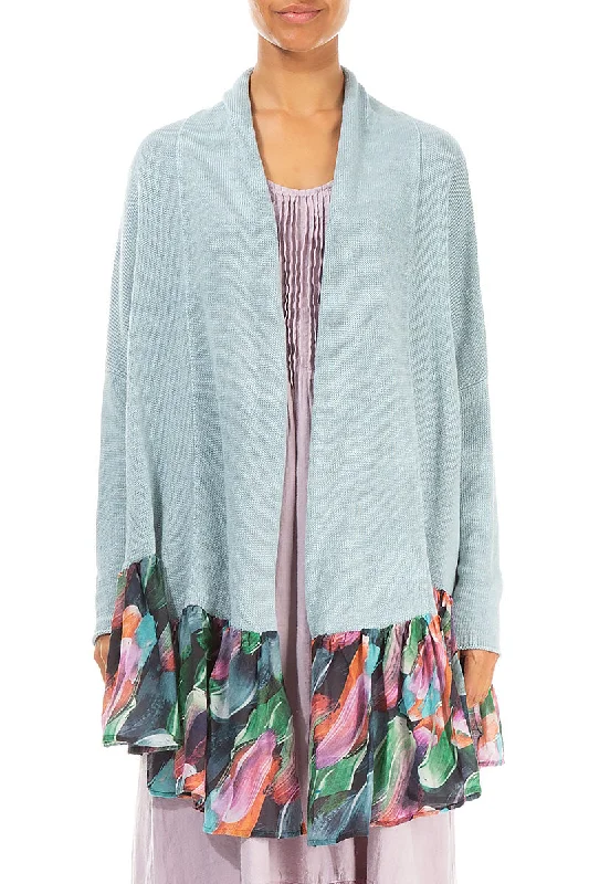 Flared Paint Charm Linen Cardigan