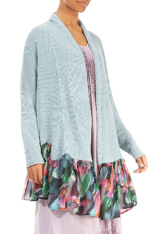 Flared Paint Charm Linen Cardigan