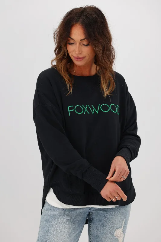 Foxwood Metallic Simplified Crew Black