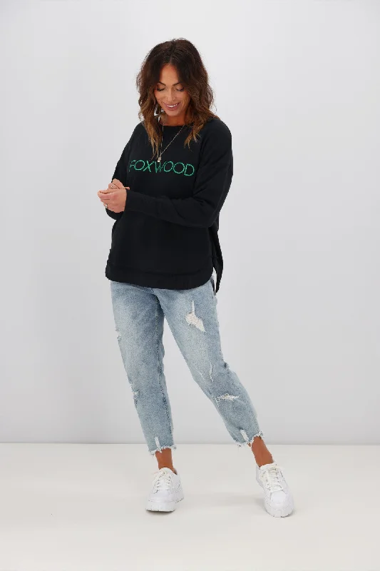 Foxwood Metallic Simplified Crew Black