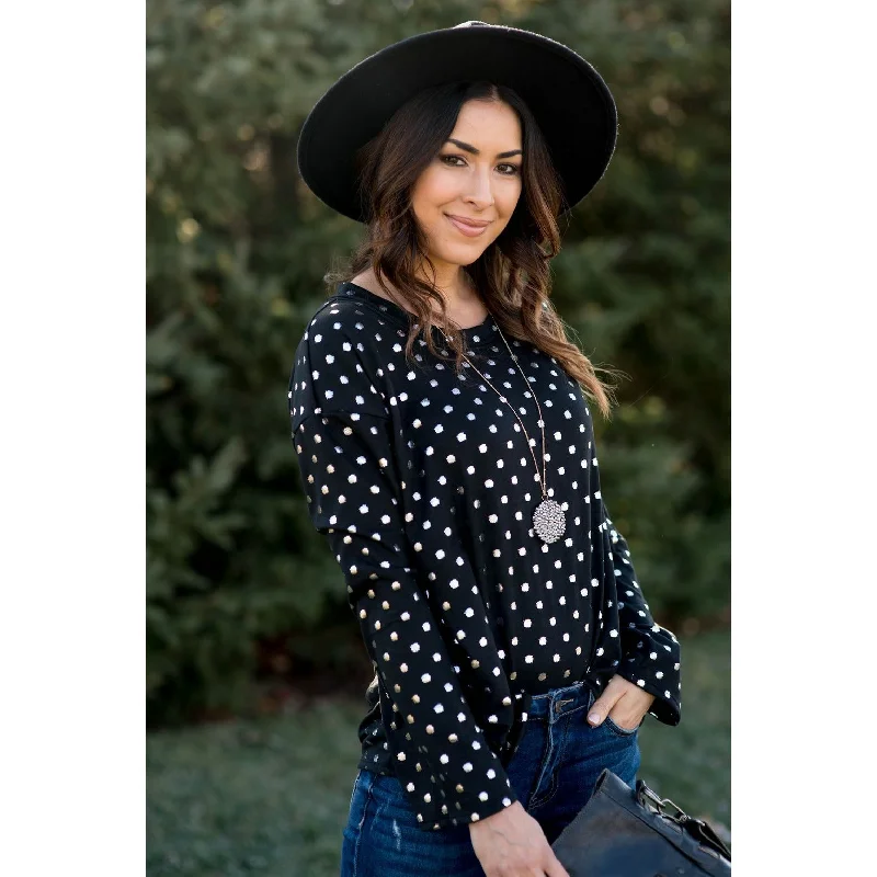 Polka Dot Shine Basic Long Tee