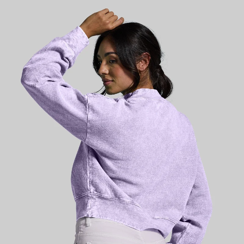 Good Karma Cropped Sweatshirt (Washed Orchid)