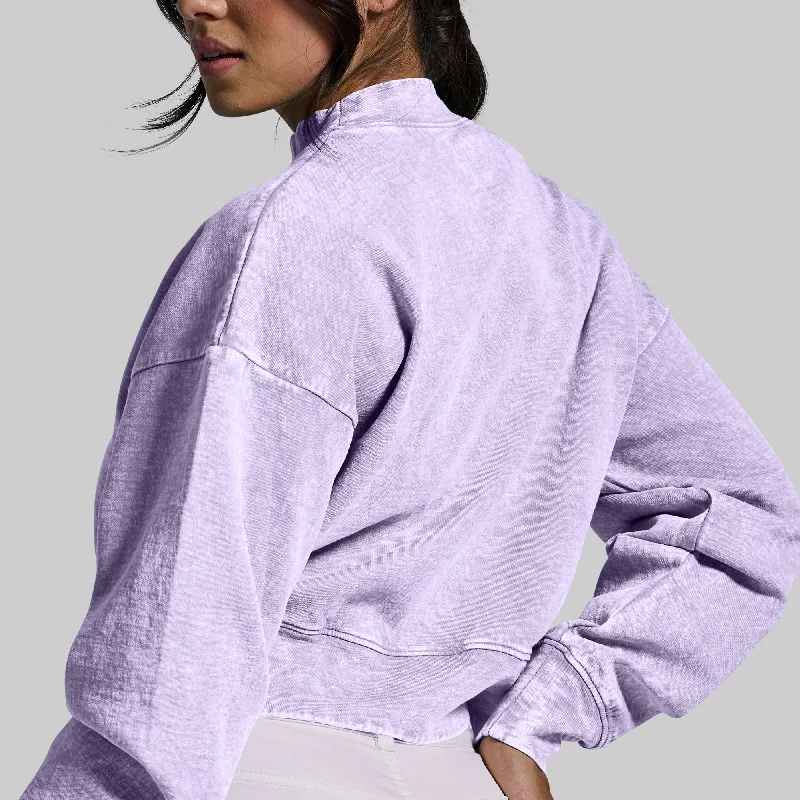 Good Karma Cropped Sweatshirt (Washed Orchid)