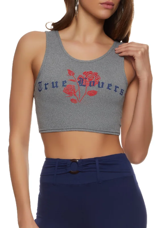 True Lovers Cropped Graphic Tank Top