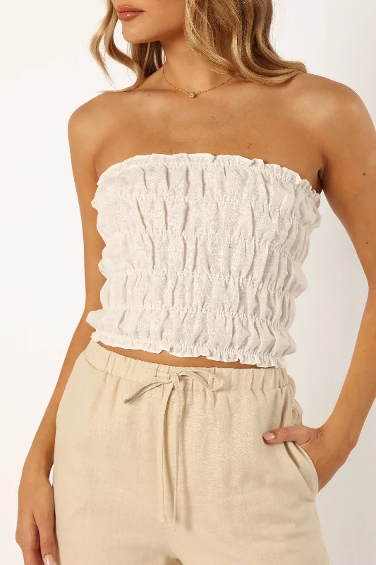 Kaia Strapless Top - White