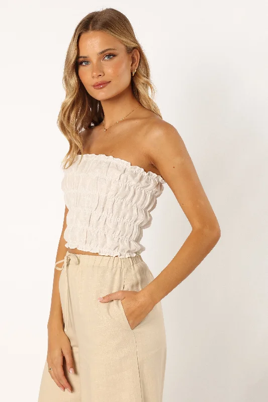 Kaia Strapless Top - White