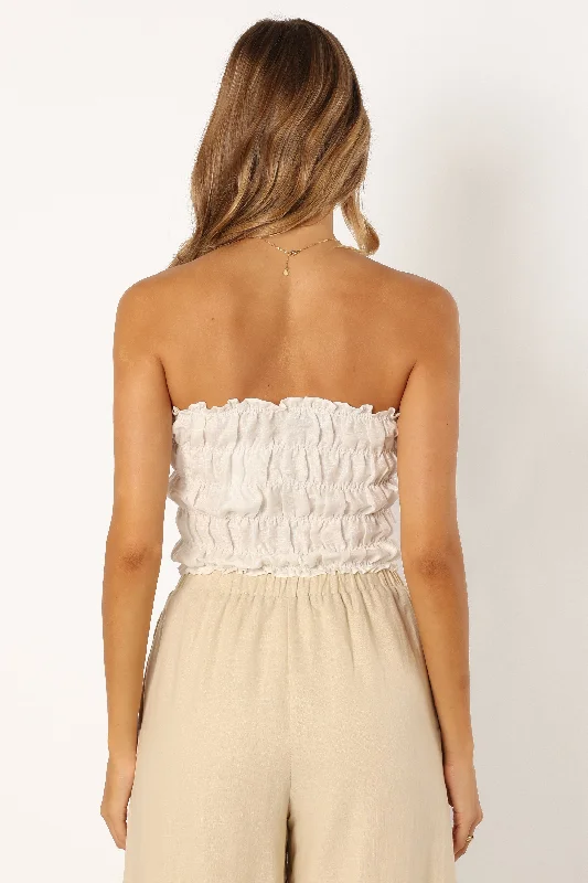 Kaia Strapless Top - White