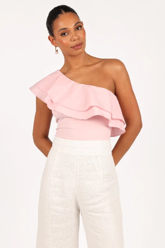 Kate One Shoulder Top - Petal Pink