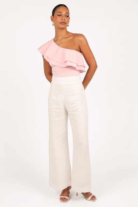 Kate One Shoulder Top - Petal Pink