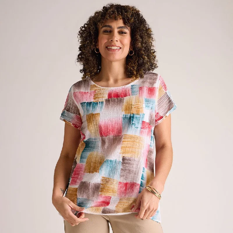 Ladies Print Pocket Top