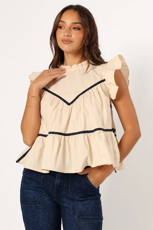 Lynn Ruffle Top - Ivory