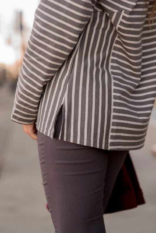 Mixed Stripes Side Accented Tee