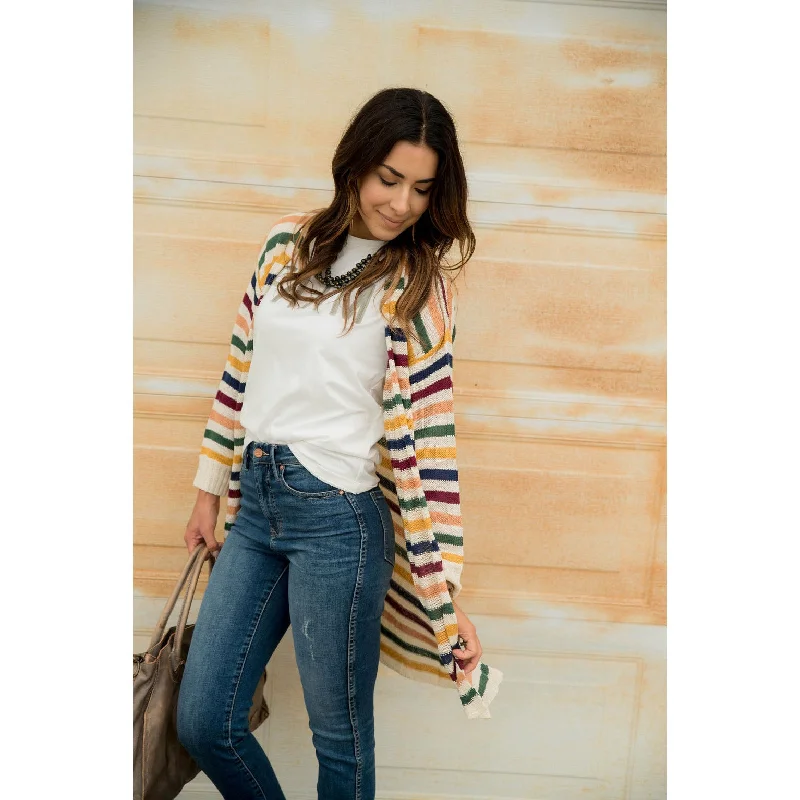 Multi Color Striped Cardigan