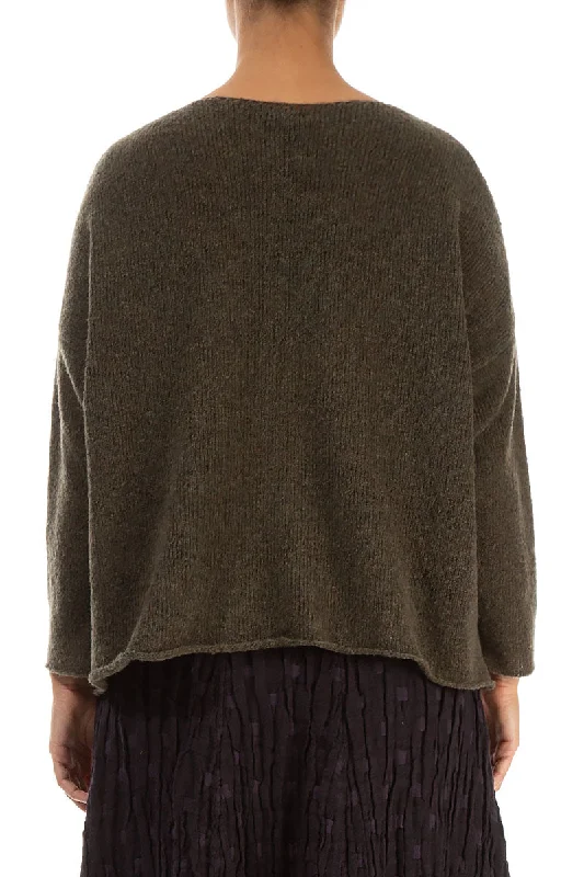 Rosette Khaki Wool Sweater