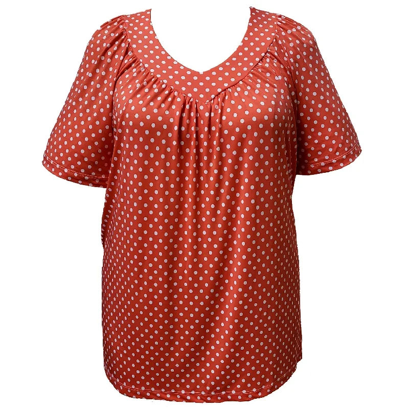 Short Sleeve V-Neck Pullover Top