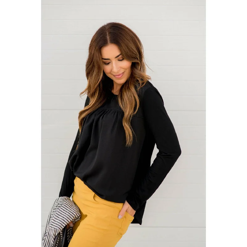 Slit Top Blouse Front Tee