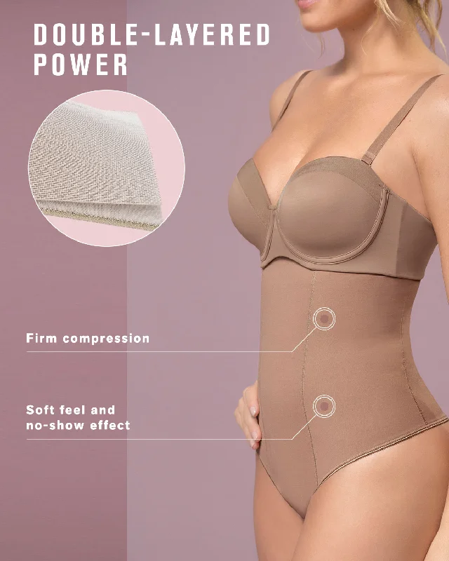 Strapless Tummy Sculpting Body Shaper with Thong