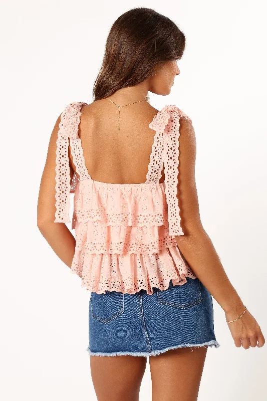 Tanya Lace Top - Light Pink