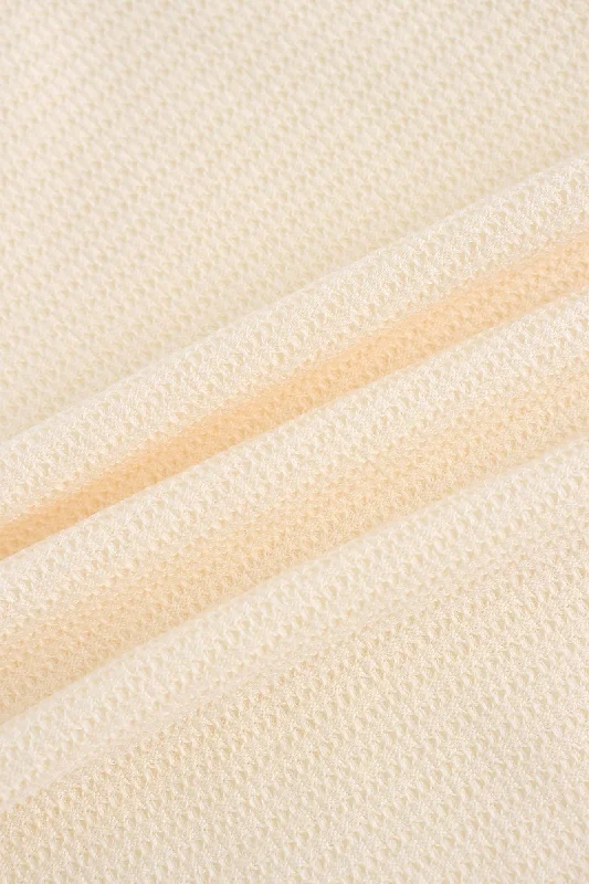 Textured Stretch Turtleneck-Ivory