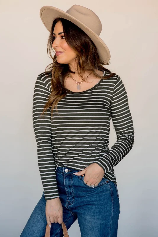 Thin Striped Long Sleeve Tee