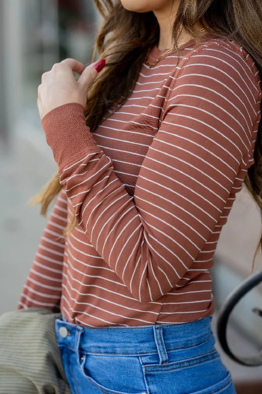 Thin Striped Solid Trim Tee