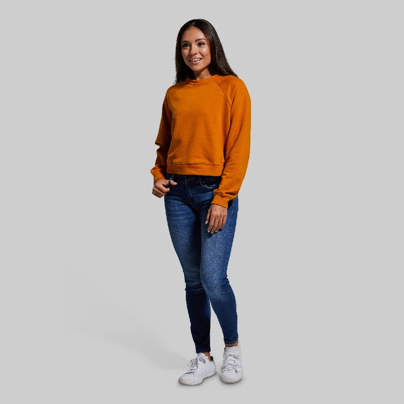 Unmatched Cropped Crew Sweatshirt (Honey Ginger)