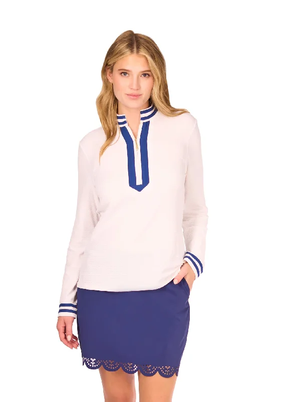 White Collared 1/4 Zip