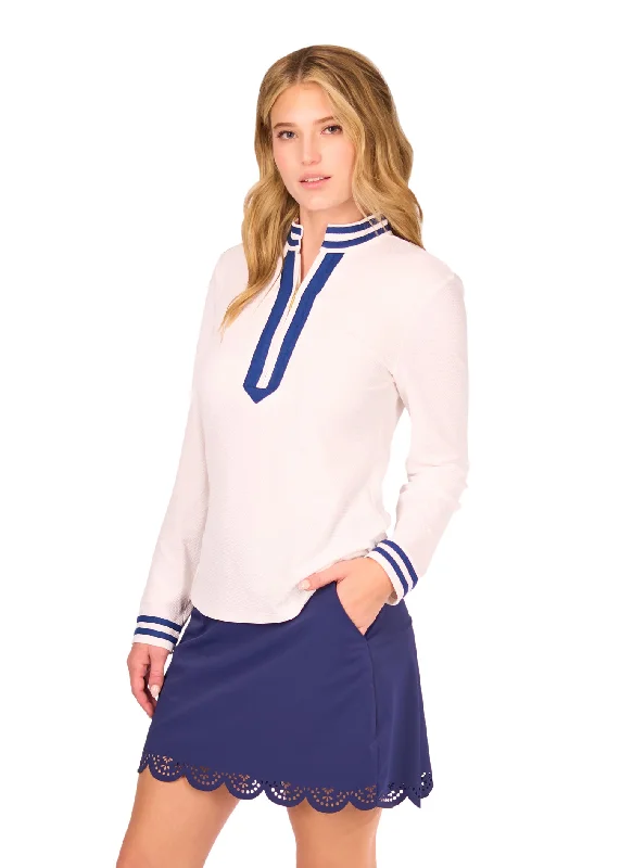 White Collared 1/4 Zip