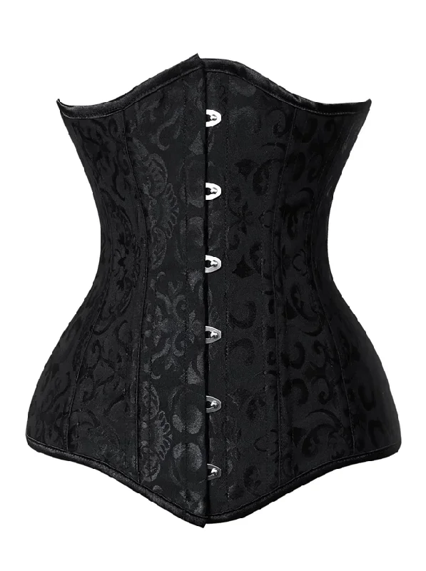 Women's 26 Steel Boned Brocade Underbust Waist Training Cincher Corset