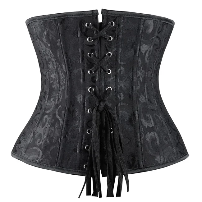 Women's Double Heavy Spiral Steel Boned Underbust Waist Cincher Corset