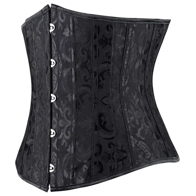 Women's Double Heavy Spiral Steel Boned Underbust Waist Cincher Corset