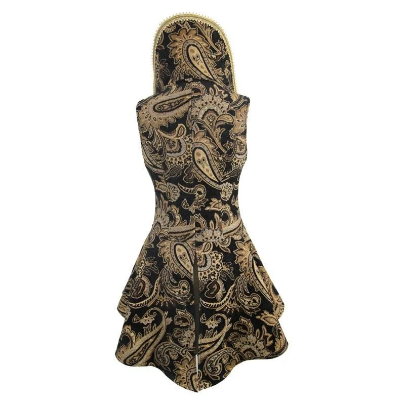 Women's Gold & Black Printed Corset