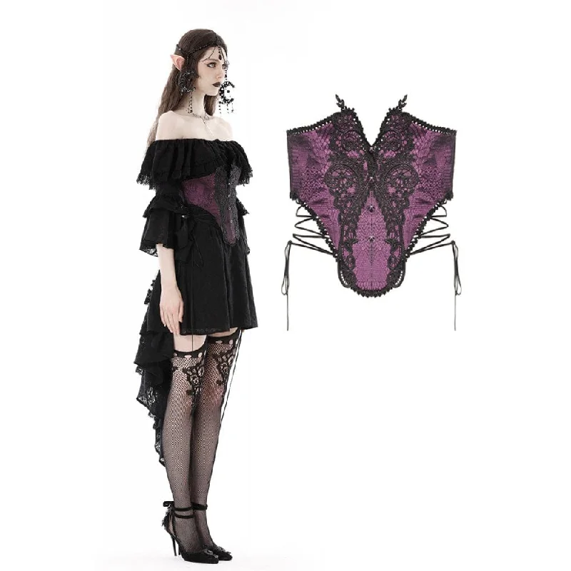 Women's Gothic Butterfly Embroidered Lace Underbust Corset