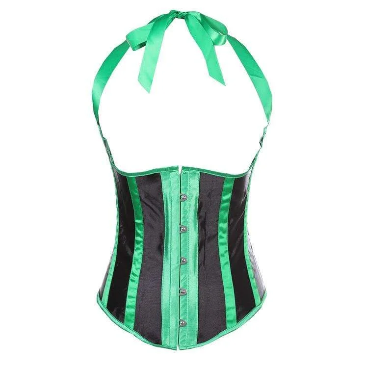 Women's Gothic Contrast color Striped Halter Underbust Corsets