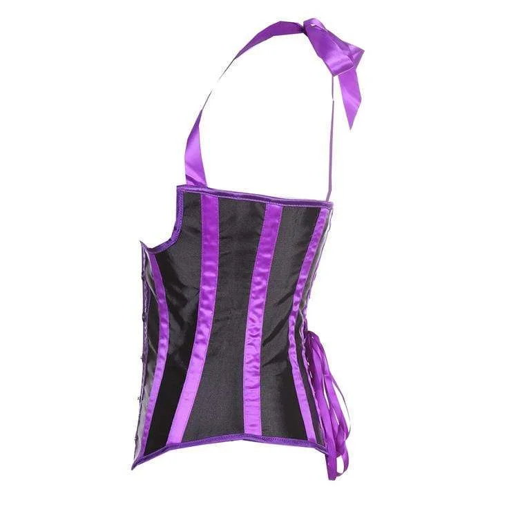 Women's Gothic Contrast color Striped Halter Underbust Corsets