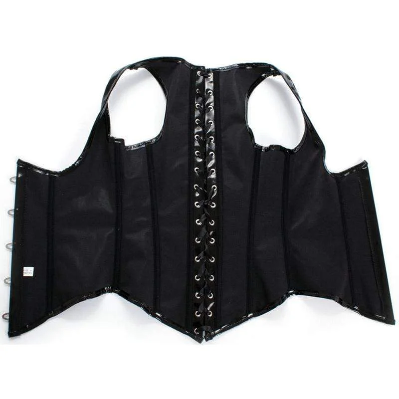 Women's Gothic Faux Leather Underbust Corsets With T-back