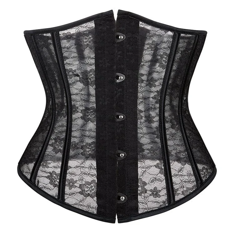 Women's Gothic Floral Lace Splice Underbust Corset