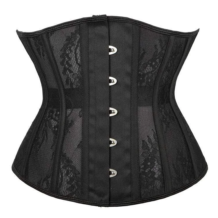 Women's Gothic Floral Mesh Underbust Corsets